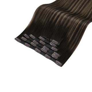 Full shine Brown Highlights clip on is a great stylish volume upgrade for high school students.