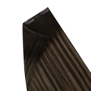 Full shine Brown Highlights hair clip in extensions act as an added volume aid for long style owners.