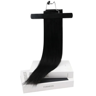 Full shine Off Black hair extensions clip in provide fine hair users with a complete length upgrade.