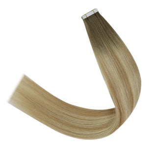 Multi-tone blonde lowlights by Fullshine enhance shine and color depth.