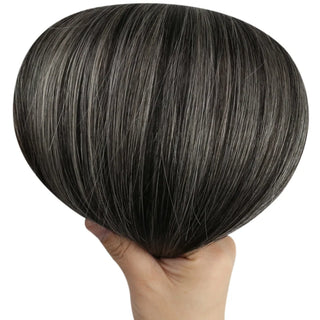 Dimensional black and blonde highlight combination designed for seamless blending.