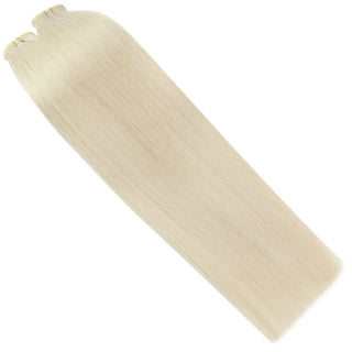 Premium bleach blonde virgin hair extensions from Fullshine for a luminous finish.