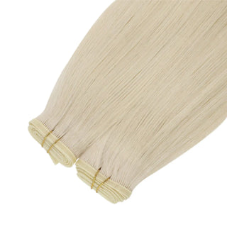 Fullshine high-lift bleach blonde extensions for a bright modern look.