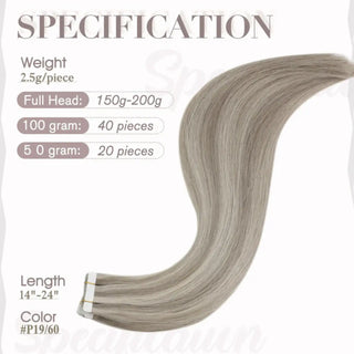 Fullshine tape in blonde lowlights extensions provide multi-tone blonde dimension.