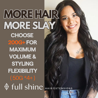 Fullshine virgin hair tape ins in sleek glossy jet black.