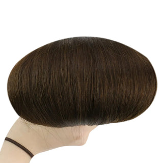 Medium brown Fullshine virgin hair with a soft warm undertone.