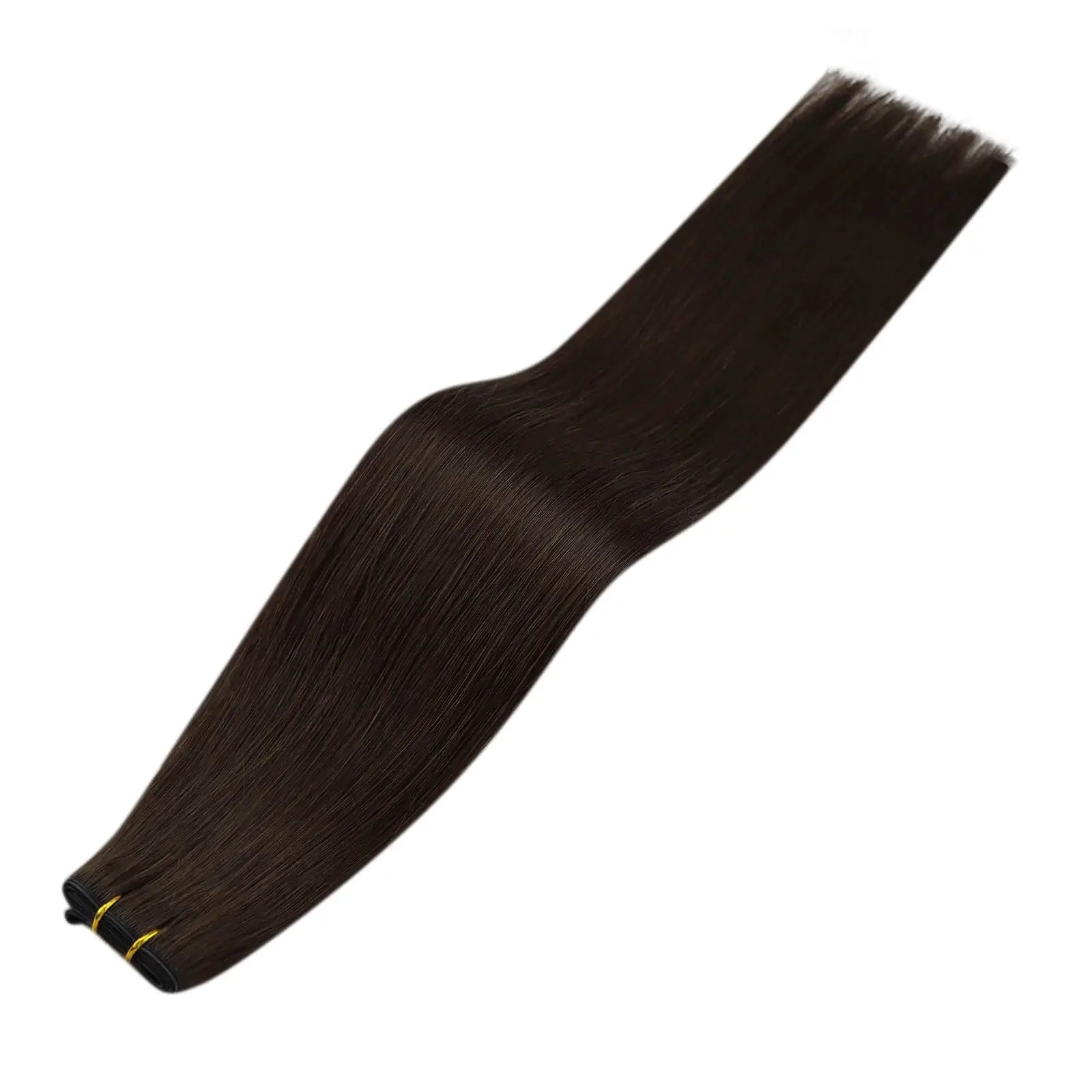 Full Shine dark chocolate brown human hair extensions with rich glossy brunette depth and natural dimension