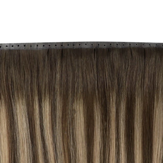Fullshine Virgin Hair Balayage Brown and Blonde Highlights, 22 Inches, 100% Real Human Hair, Seamless Weft, Smooth and Silky, Rich Brown Balayage with Blonde Highlights, Tangle-Free, Non-Shedding, Lightweight, Full Body Volume, Natural-Looking Flow, Healthy Hair, Long-Lasting, High-Gloss Finish, Comfortable Wear