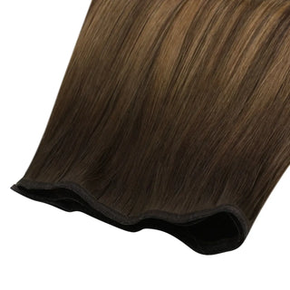 Fullshine natural balayage brown hair with bright blonde highlights for movement.