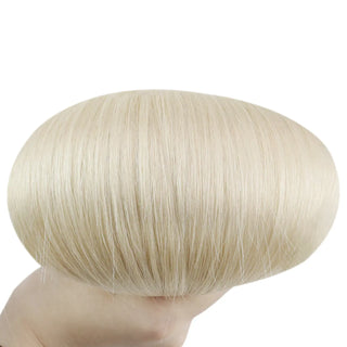 Fullshine bleach blonde virgin wefts with soft movement and natural blending.