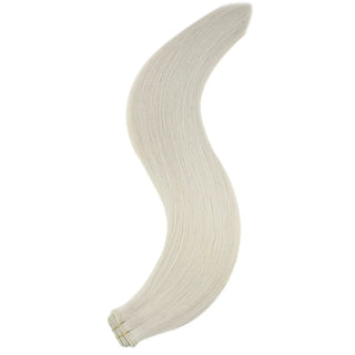 Fullshine premium platinum blonde flat silk weft for seamless blending and elegant blonde color.