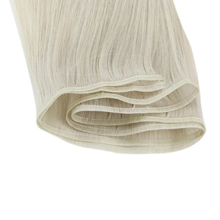 Platinum blonde virgin hair from Fullshine providing a glowing, high-lift blonde tone with smooth texture.