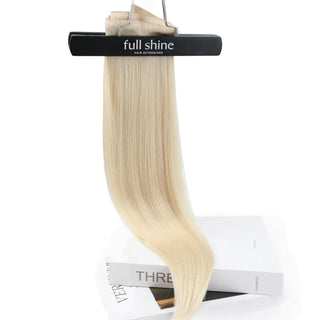 [Pre Order] Injection PU Clip in Hair Extensions Remy Hair Platinum Blonde #1000