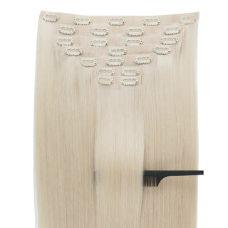 [Pre order] Genius PU Clip in Hair Extensions 7 Pieces Blonde Lowlights #P18/613