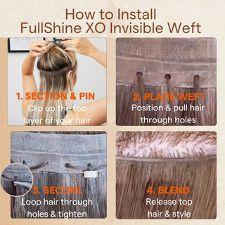  XO Fullshine Invisible Weft, Virgin Hair, Golden Blonde Highlights, 24 Inches, Real Human Hair Extensions, Seamless Fit, High-Quality, Long-lasting, Comfortable, Natural Look, Healthy Hair, Easy Installation, Non-Tangling, Lightweight, Full Volume, Soft Texture, balayage hair, blonde balayage, brown balayage, balayage brown, black hair, blonde hair, brown hair,how to wear weft hair extensions, how to install weft hair extensions, how to install full shine PU Hole weft hair extensions