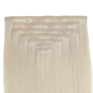 [Pre Order] Injection PU Clip in Hair Extensions Remy Hair Platinum Blonde #1000
