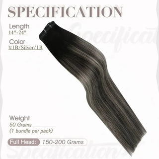 Premium flat silk weft combining natural black depth with illuminated blonde accents.