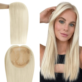 hair topper for thinning hair, platinum blonde topper, invisible base, real human hair, virgin remy topper, luxury hair topper, seamless hair integration, hair loss coverage, breathable hair topper, women’s crown filler, clip in real hair, lightweight hairpiece, top hair volume solution, natural scalp blend, comfort wear topper, realistic part topper, hair enhancer for crown, daily topper for women, full shine topper, hair thickening patch