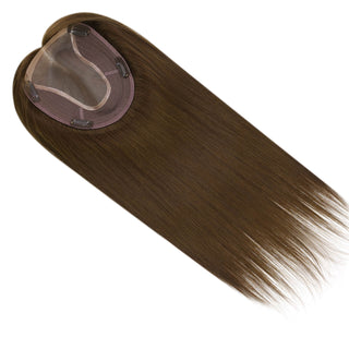medium brown topper, monofilament base hairpiece, realistic scalp illusion, high realism hair topper, natural look patch, hair thinning fix for crown, real human hair insert, virgin remy hair strands, breathable mono base, full coverage for women, seamless crown solution, premium hair enhancement, parting ready topper, soft texture topper, discreet wear extension