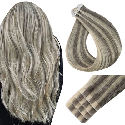 Full Shine Seamless Injection Tape in Extensions Virgin Human Hair Highlights (#P19/60)-Seamless Injection Tape in extension-Full Shine