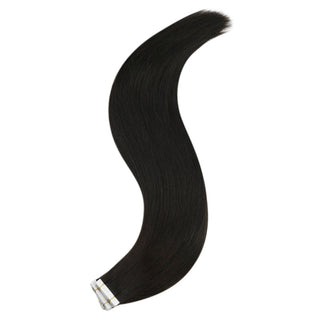 Professional Full Shine tape in hair extensions use virgin hair in natural black for customized length and fullness.