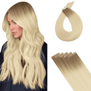 [New Color]Full Shine Best Seamless Injection Tape in Extensions 100% Virgin Hair (#R8T60)