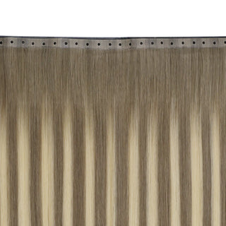 Fullshine Light Ash Brown Balayage Butterfly Weft is premium virgin hair that adds natural fullness and shine.
