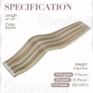 Seamless blonde hair with rosy brown lowlight tones for a blended finish.