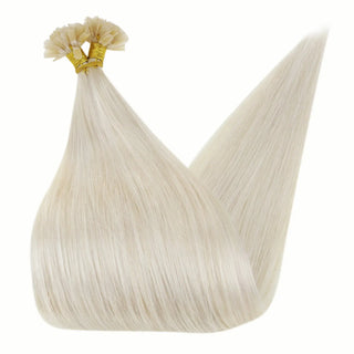 Achieve seamless integration with your hair using bleach blonde U Tip Hair Extensions, offering a perfect blend that looks and feels natural.