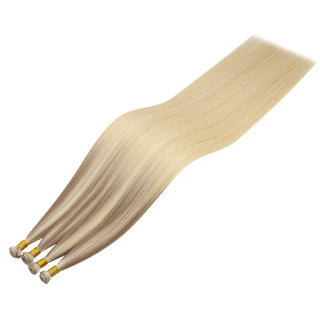 Full Shine blonde balayage genius weft virgin hair extensions, dimensional Brazilian human hair for soft natural salon finish.