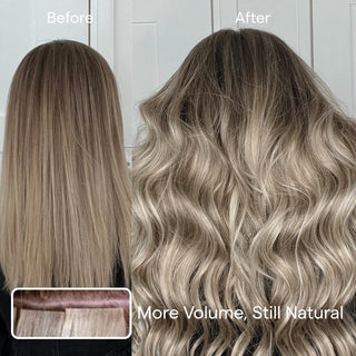 Full Shine cool brown to blonde virgin hair injection tape in extensions with dimensional color and seamless salon-quality results.