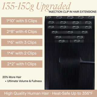 FullShine Remy clip in hair extensions designed for an invisible blend that seamlessly matches natural hair.