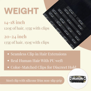 Bright bleach blonde Full Shine PU clip ins with invisible-edge construction.