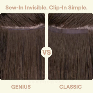 Full Shine injected-root bleach blonde clip in extensions for natural fullness.