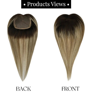 Full Shine balayage blonde hair topper creates soft dimensional highlights with a natural salon-inspired look.