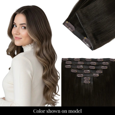 Full Shine injection PU balayage brown natural extensions