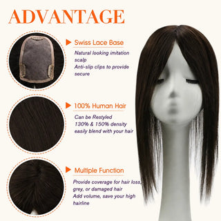 Full Shine black topper for women adding natural fullness with seamless blending and comfortable wear.