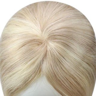Full Shine blonde highlights crown topper provides natural coverage for thinning areas around the top of the head.