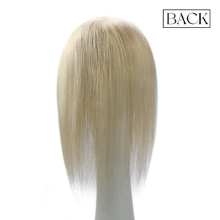 Full Shine blonde highlights full coverage hair topper adds volume and coverage for thinning crown areas.