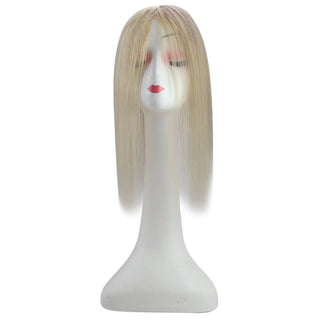 Full Shine blonde highlights hair topper with a medium base design for natural volume and realistic appearance.