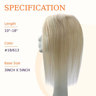 Full Shine blonde highlights human hair topper with dimensional color and natural blending.