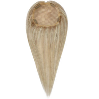Full Shine blonde highlights mono base hair topper offers a realistic scalp appearance and comfortable wear.
