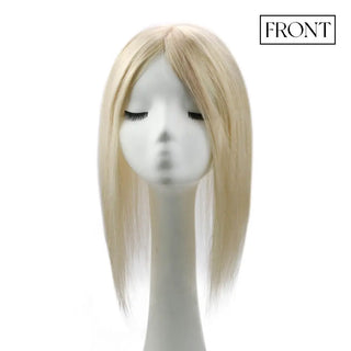 Full Shine blonde highlights real human hair topper delivers natural texture, shine, and realistic movement.