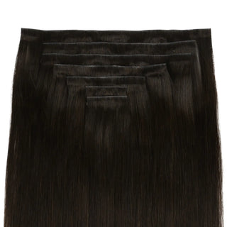 FullShine Remy brown clip in extensions provide an invisible, natural blend with your hair for a flawless finish.
