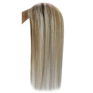 Full Shine chunky highlights medium base hair topper designed for comfortable coverage and natural volume.