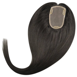 Full Shine dark brown medium base topper providing comfortable coverage and a natural-looking hairstyle.