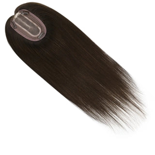 Full Shine dark brown human hair topper designed for comfortable styling, natural appearance, and effortless blending.
