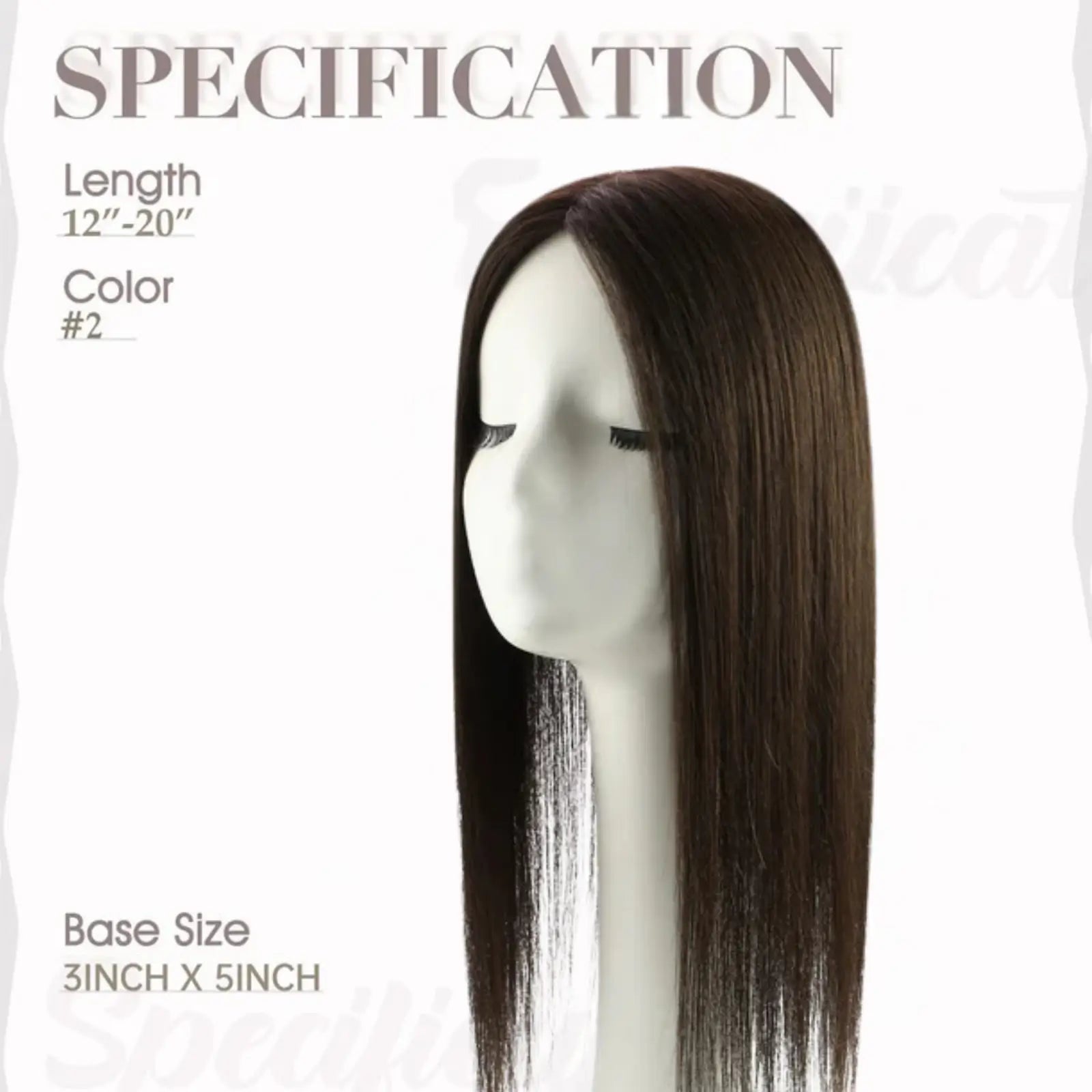 Full Shine Virgin Human Hair Toppers Clip In Extensions Dark 