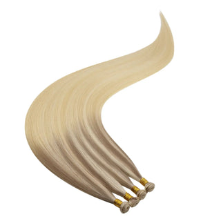 Full Shine genius weft balayage blonde virgin hair extensions, premium Brazilian human hair for seamless salon styling results.