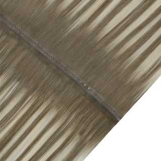 Fullshine Hair ash brown balayage with blonde highlights virgin hair XO invisible weft seamless and smooth